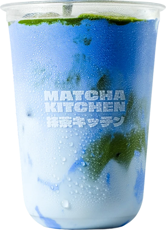 Earth — blue and white matcha drink
